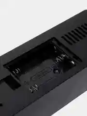 Черный часы настольные электронные LED с зеркальным экраном / будильник / термометр
