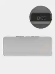 Черный часы настольные электронные LED с зеркальным экраном / будильник / термометр