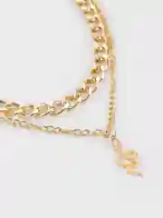 Золотой цепочка двойная, на шею, женская