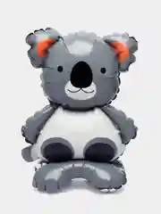 Серый воздушный шар Лев, Панда, Дракон, Слоник, Корова, Коала на подставке