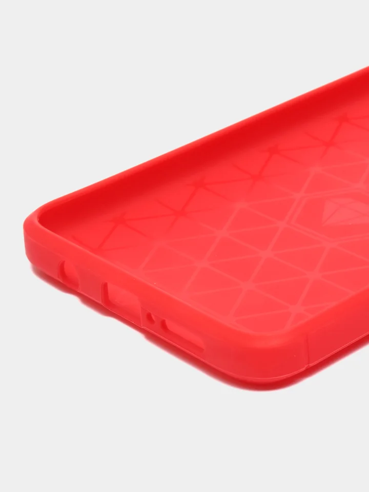 Красный чехол Xiaomi Redmi Note 8 Pro со вставками под карбон