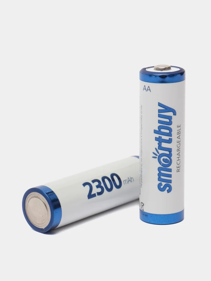 Аккумуляторы 2 шт. NiMh Smartbuy AA 2300 mAh (батарейки пальчиковые аккумуляторные)