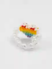 Красный кольцо из бисера "Сердце"