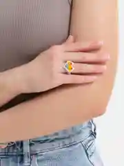 Разноцветный кольцо из бисера "Сердце"