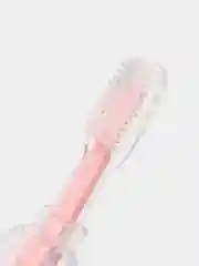 Розовый силиконовая зубная щетка, детская, с ограничителем