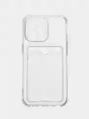 Чехол с карманом для карт iPhone 11/XR/12/13/XS/6s/7/8/SE/Pro/Max/Plus/mini, силиконовый
