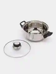 Кастрюля из нержавеющей стали со стеклянной крышкой