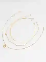Золотой цепочка, цепочка на шею, цепочка женская, тройная с кулоном на шею
