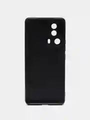 Черный чехол BROSCORP для Xiaomi 13 Lite матовый, силиконовый тонкий, бортик вокруг камер