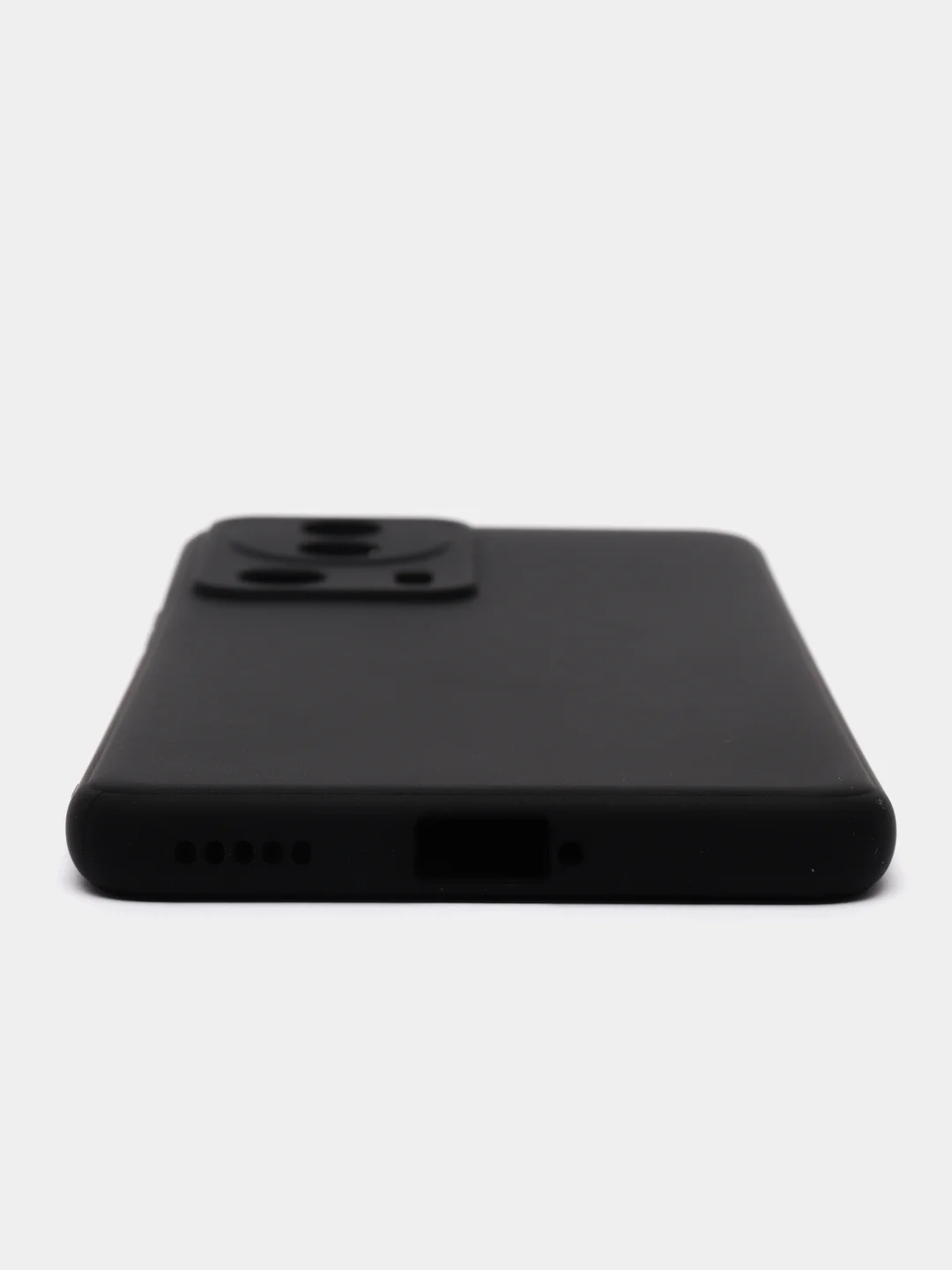 Черный чехол BROSCORP для Xiaomi 13 Lite матовый, силиконовый тонкий, бортик вокруг камер