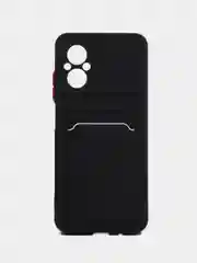 Черный силиконовый чехол Xiaomi Poco M5 4G 2022, Poco M4 5G (Поко М4 5Г, М5 4Г 2022), с карманом для карт, прозрачный