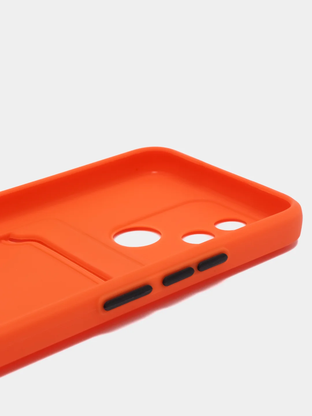 Оранжевый чехол Realme C21Y Realme C25Y Реалми С21у С25у с карманом для карт, прозрачный