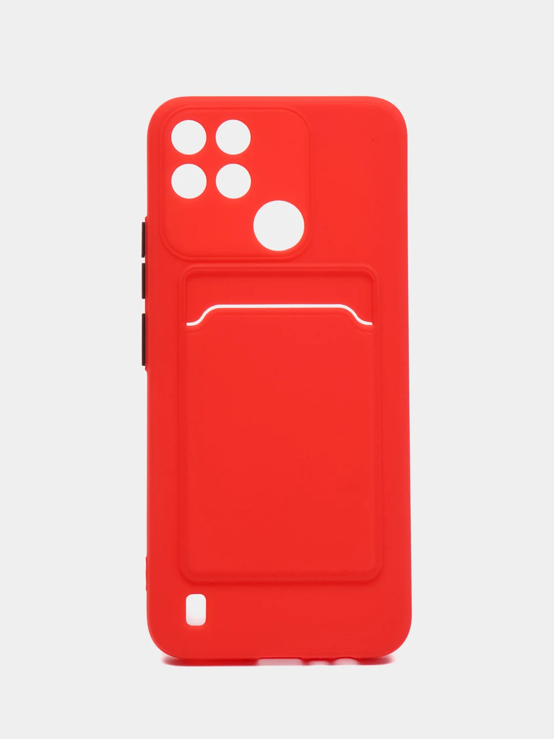 Красный чехол Realme C21Y Realme C25Y Реалми С21у С25у с карманом для карт, прозрачный
