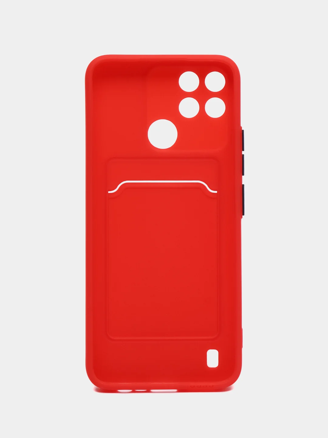 Красный чехол Realme C21Y Realme C25Y Реалми С21у С25у с карманом для карт, прозрачный