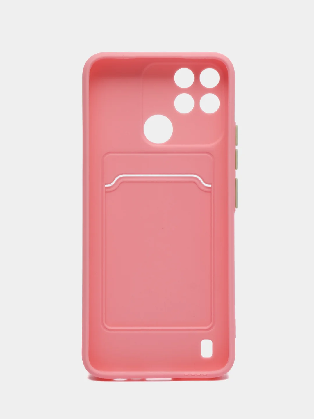 Розовый чехол Realme C21Y Realme C25Y Реалми С21у С25у с карманом для карт, прозрачный