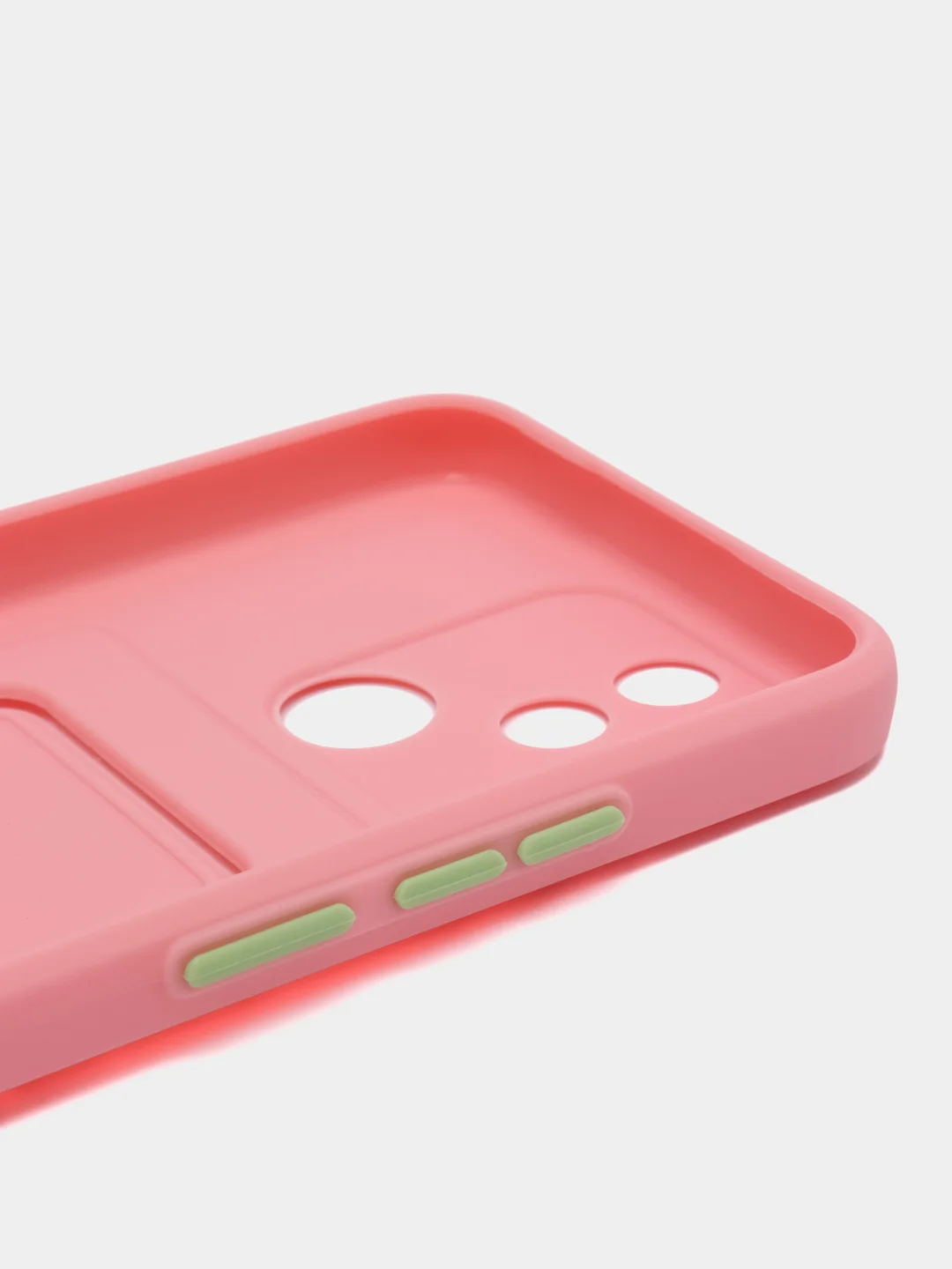 Розовый чехол Realme C21Y Realme C25Y Реалми С21у С25у с карманом для карт, прозрачный