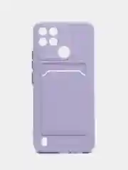 Сиреневый чехол Realme C21Y Realme C25Y Реалми С21у С25у с карманом для карт, прозрачный