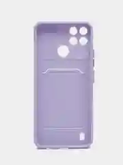 Сиреневый чехол Realme C21Y Realme C25Y Реалми С21у С25у с карманом для карт, прозрачный