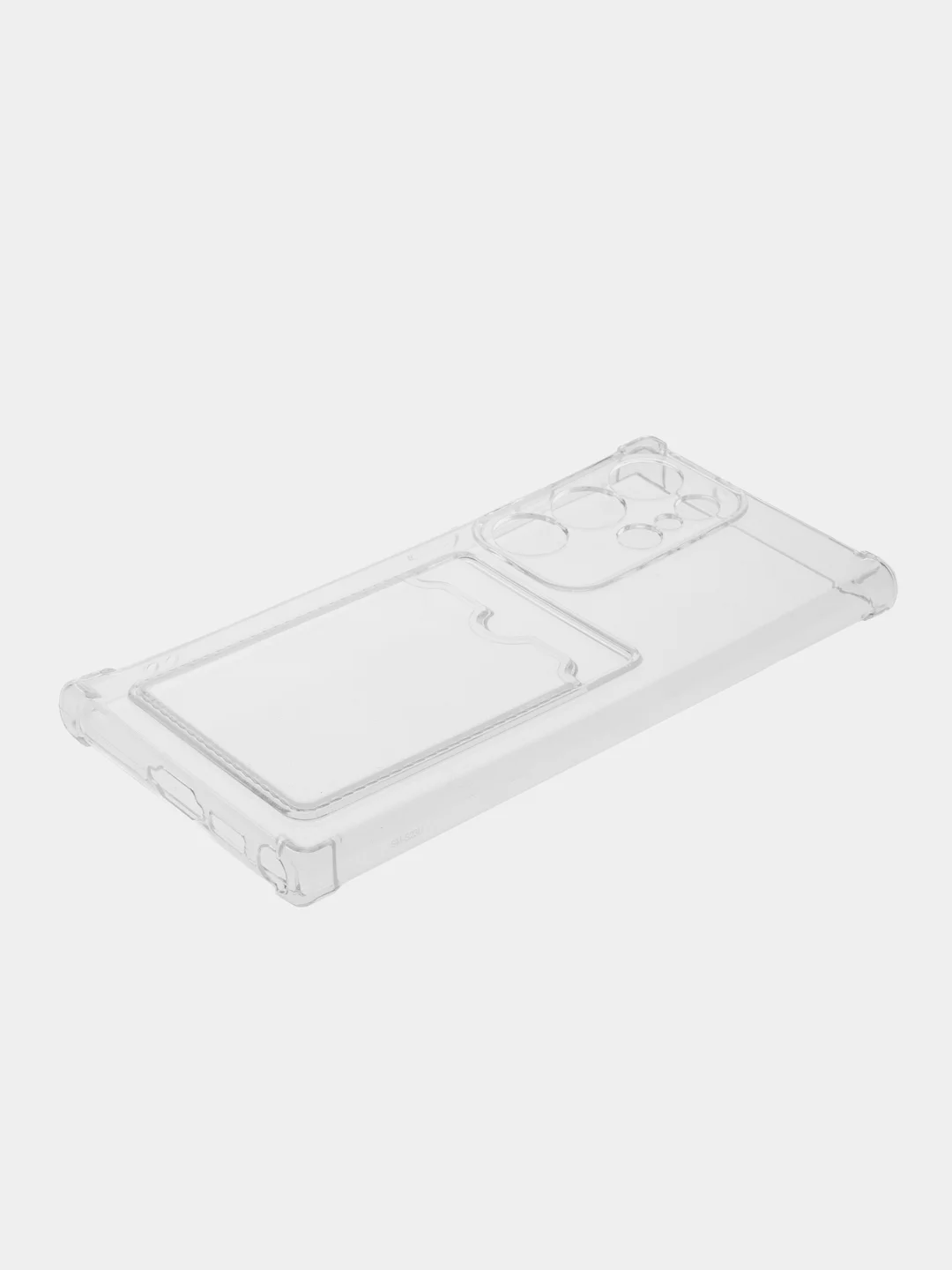 Прозрачный чехол для Samsung Galaxy S23 Ultra противоударный силиконовый ROSCO с карманом для карт