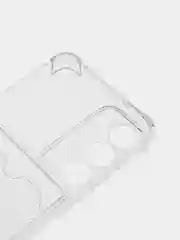 Прозрачный противоударный чехол для Samsung Galaxy S23 силиконовый ROSCO с углами и карманом для карт