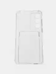 Прозрачный чехол для Samsung Galaxy S23 Plus противоударный силиконовый ROSCO с карманом для карт