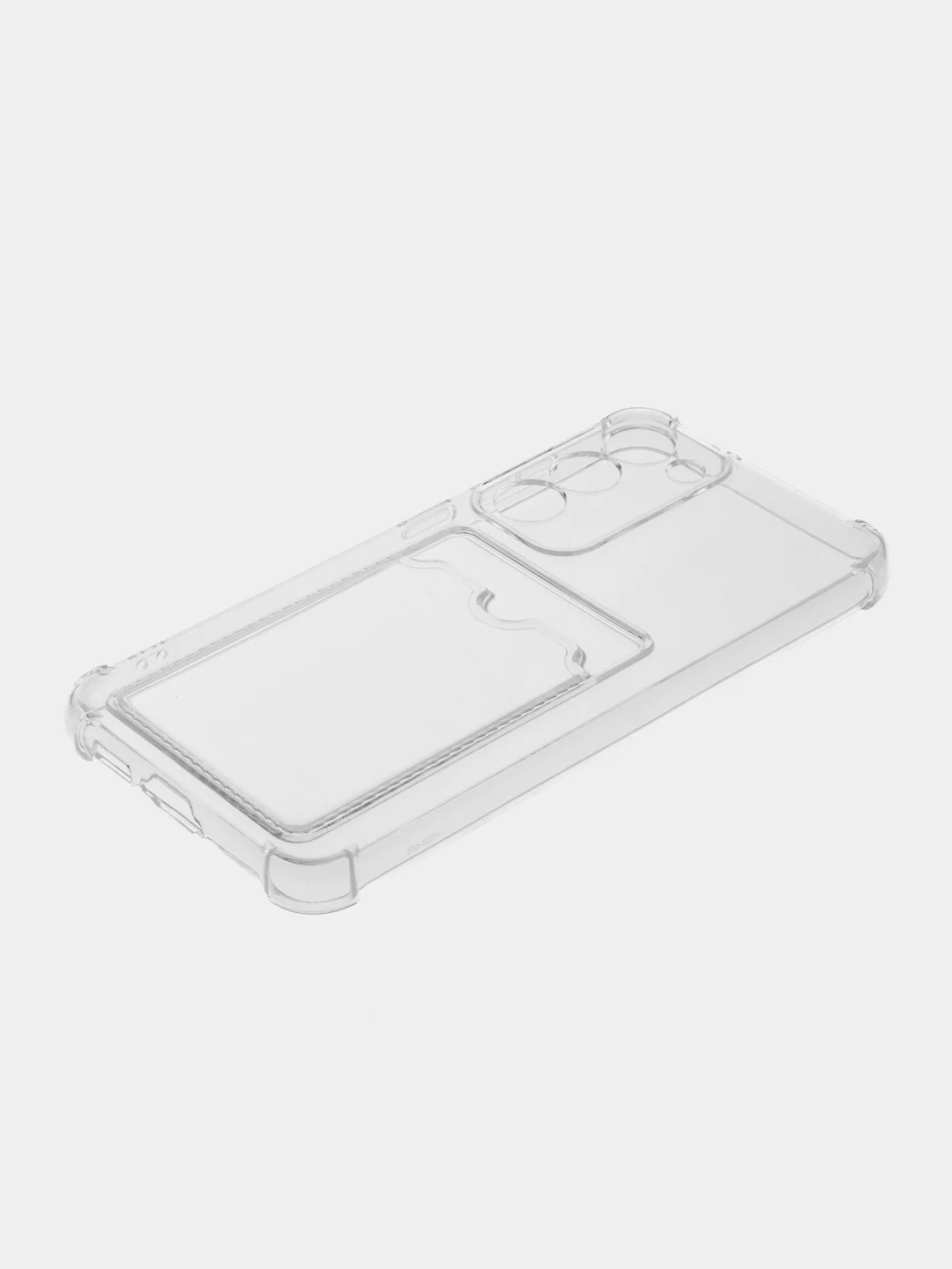 Прозрачный чехол для Samsung Galaxy S23 Plus противоударный силиконовый ROSCO с карманом для карт