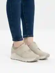 Бежевый кроссовки женские Rieker, на танкетке