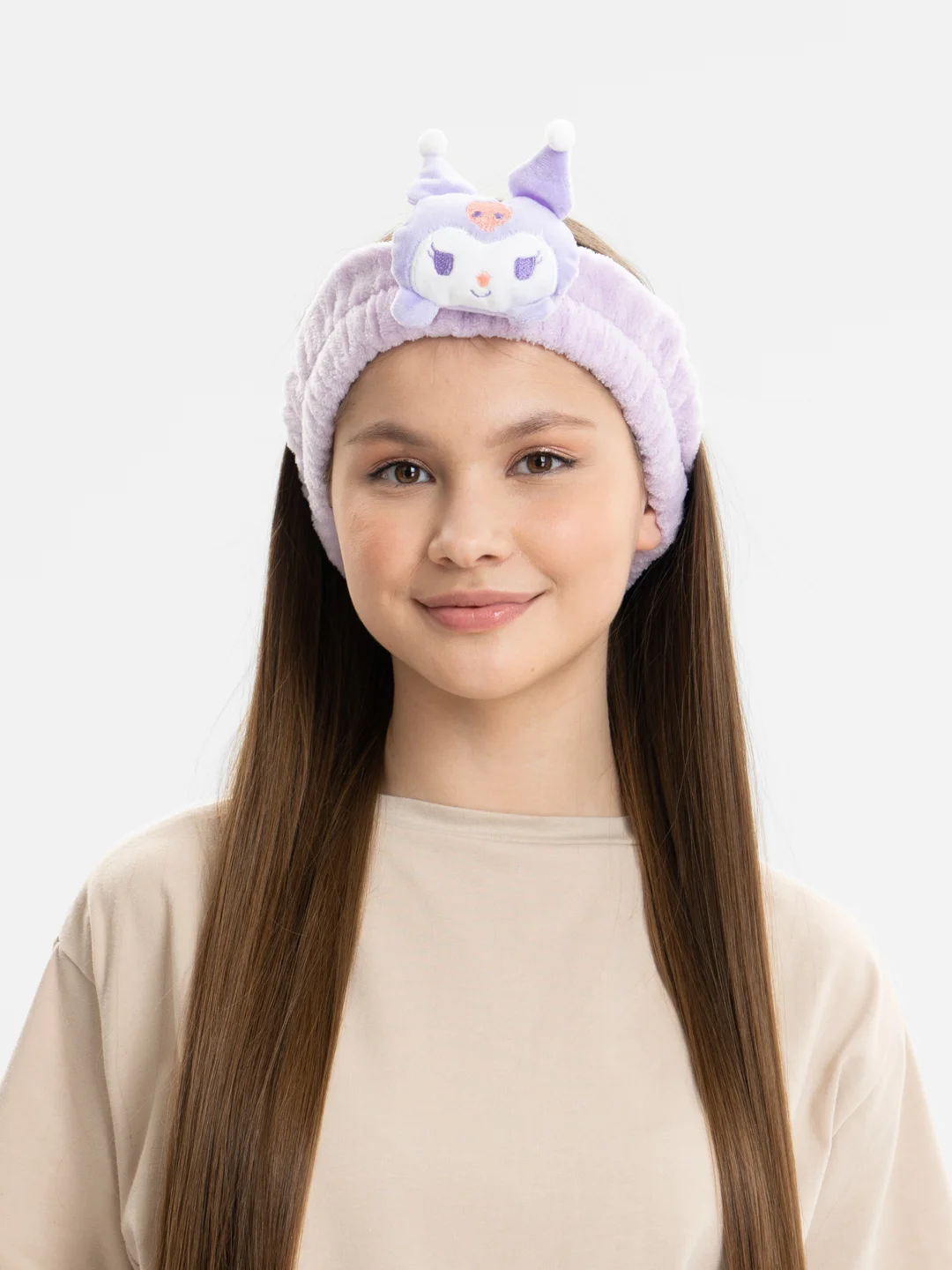 Фиолетовый повязка косметическая на голову, плюшевая "Hello Kitty", Kuromi, My Melody, 4 вида
