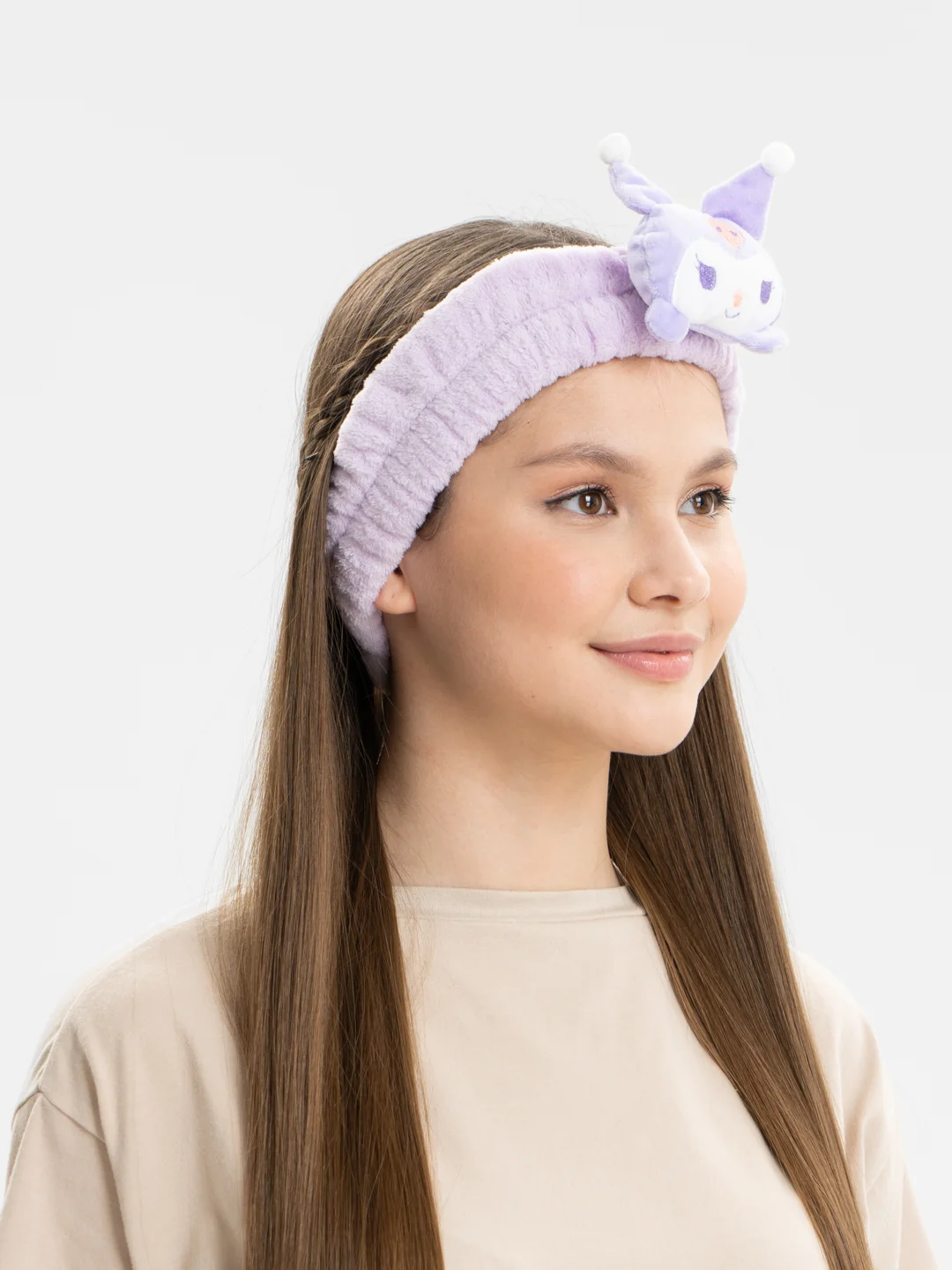 Фиолетовый повязка косметическая на голову, плюшевая "Hello Kitty", Kuromi, My Melody, 4 вида