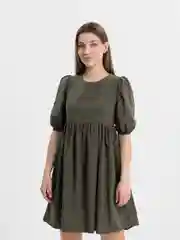 Зелёный хаки платье женское летнее легкое   мини хлопок