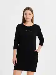 Черный платье туника спортивное хлопковое