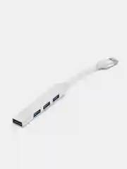 Серебряный usb хаб на 4 порта, USB 3.0 и 2.0