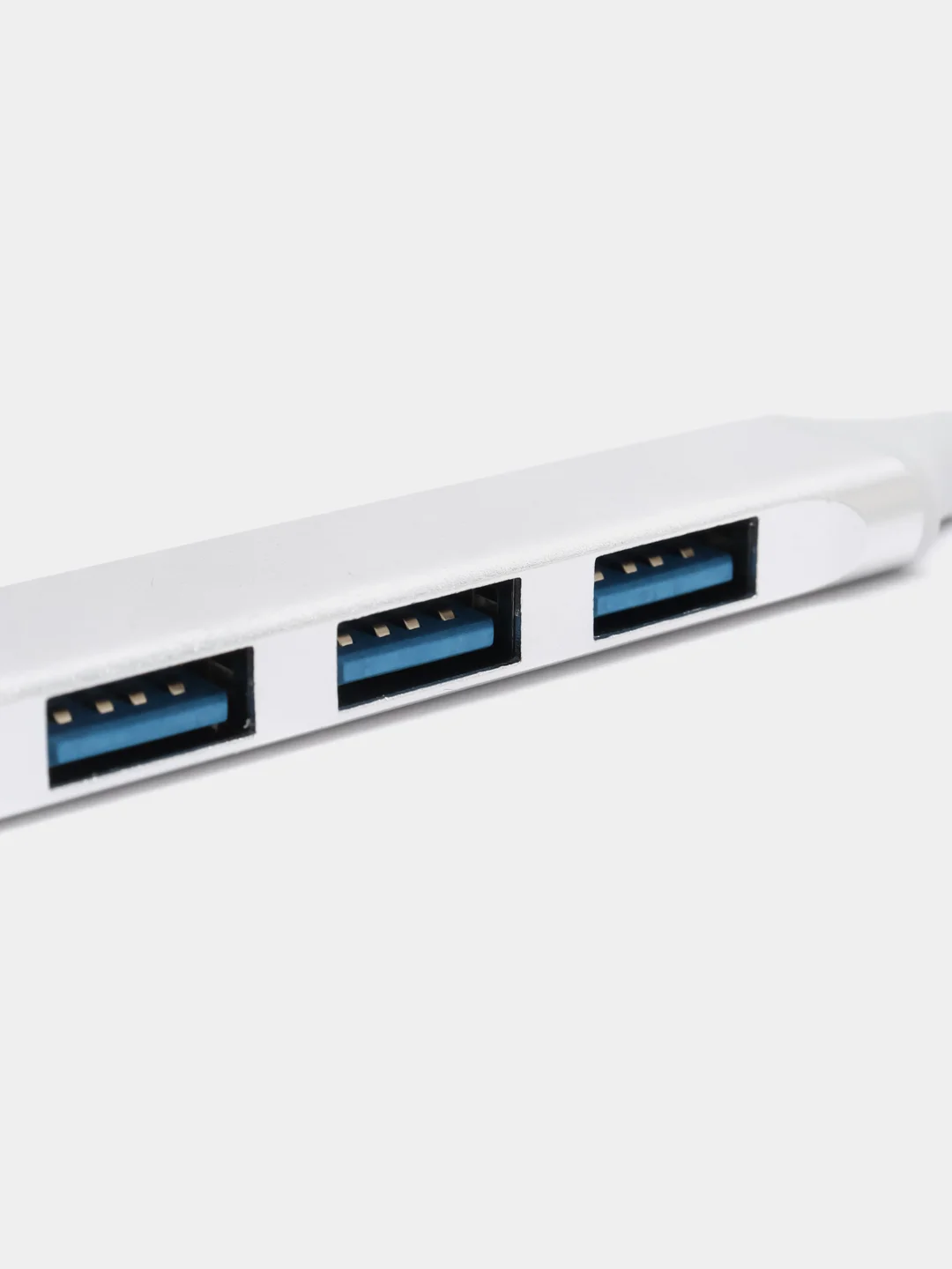 Серебряный usb хаб на 4 порта, USB 3.0 и 2.0