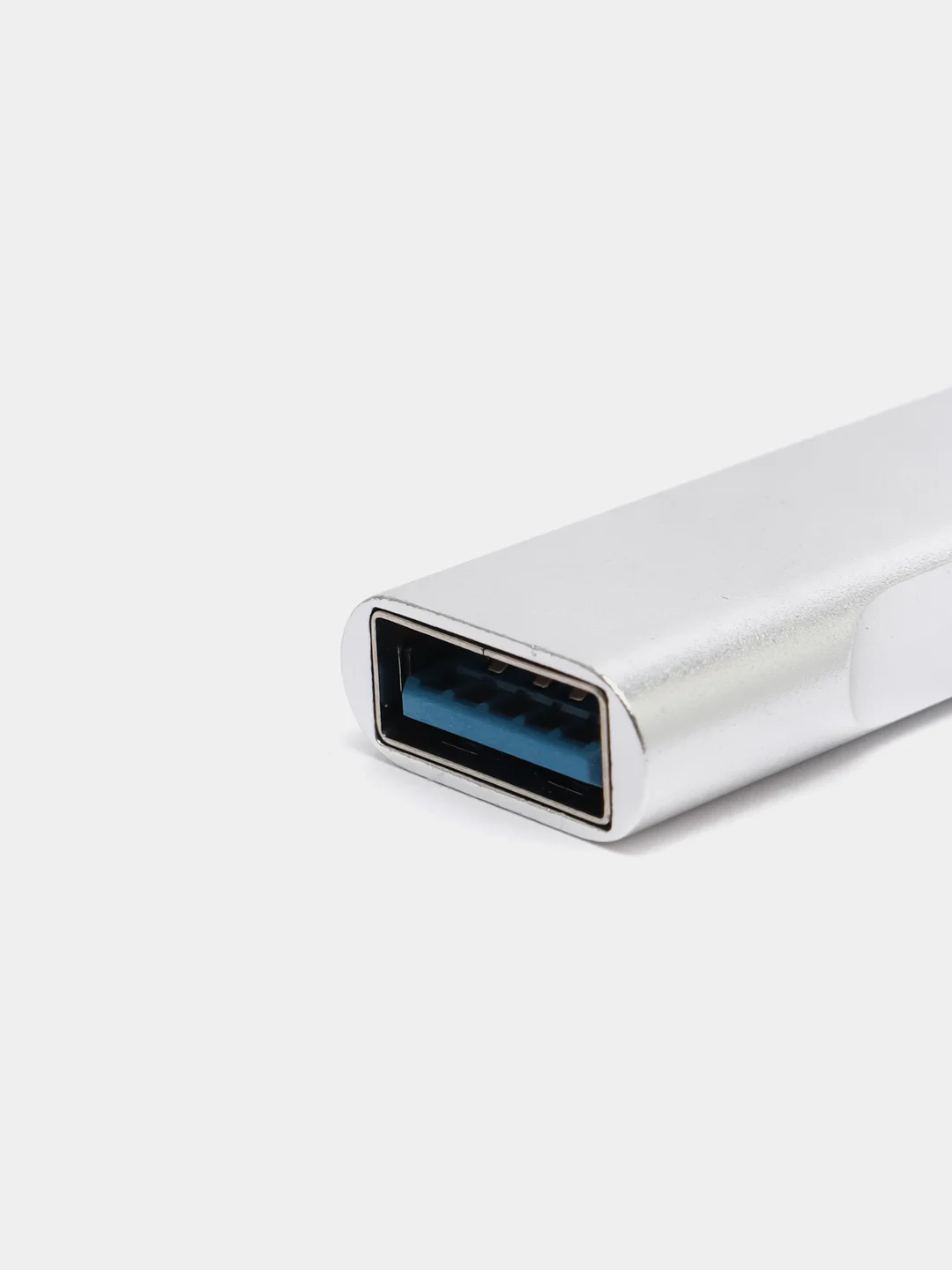 Серебряный usb хаб на 4 порта, USB 3.0 и 2.0