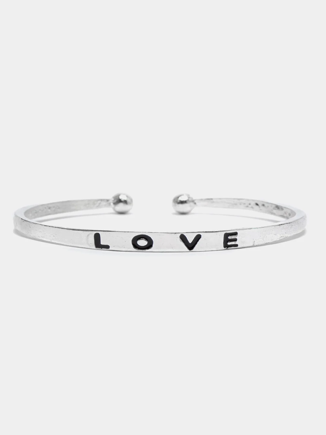 Серебряный металлический браслет на запястье "Love" универсального размера, 3 цвета