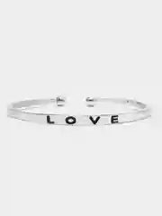 Серебряный металлический браслет на запястье "Love" универсального размера, 3 цвета