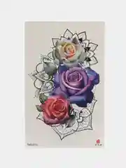 Вишнёвый татушки, временная тату Цветы/Ловец снов 21*14 см/Переводная тату, цветные, черно-белые