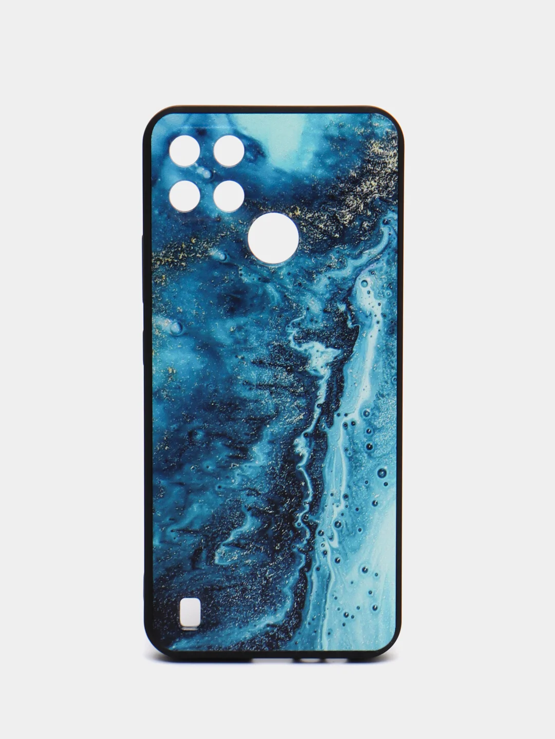 Тёмно-бирюзовый чехол для Realme C21y / C25y, с принтом, с рисунком (Реалми С21у / С25у)