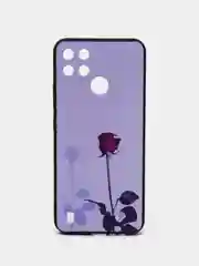 Серебряный чехол для Realme C21y / C25y, с принтом, с рисунком (Реалми С21у / С25у)