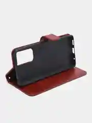 Багровый чехол-книжка с магнитной застежкой для Xiaomi Redmi Note 10 Pro / 10 Pro Max (Ноут 10 Про)
