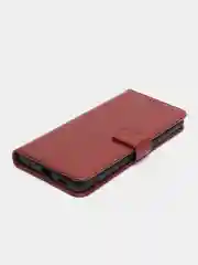 Багровый чехол-книжка с магнитной застежкой для Xiaomi Redmi Note 10 Pro / 10 Pro Max (Ноут 10 Про)