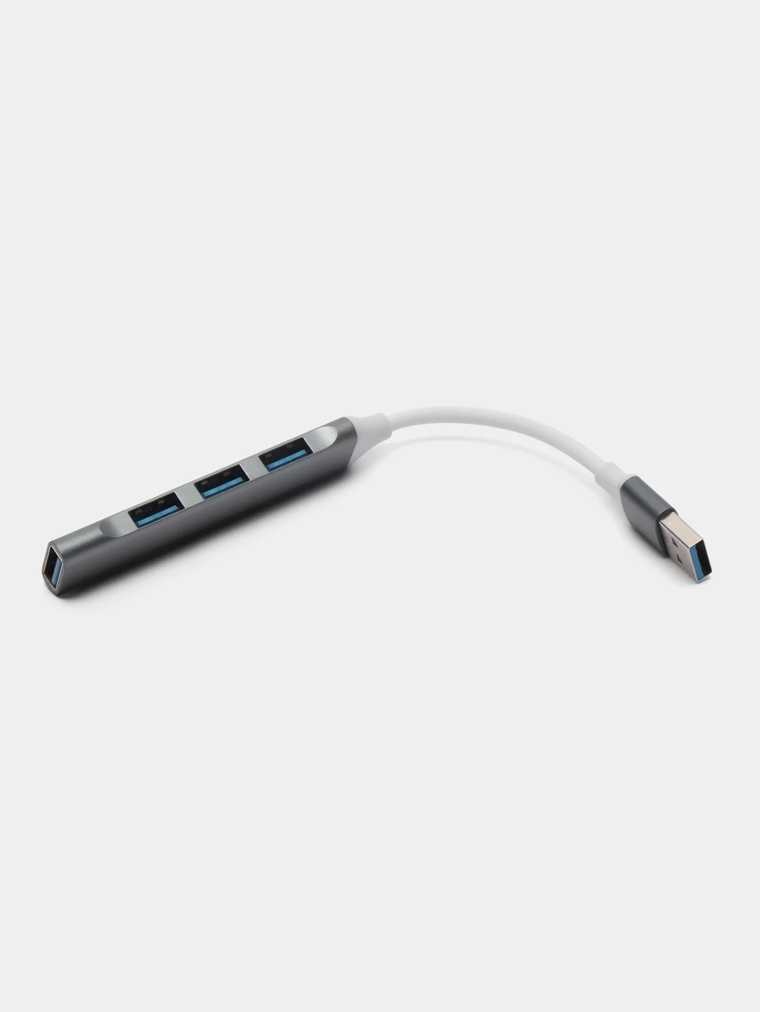 Тёмно-серый usb хаб на 4 порта, USB 3.0 и 2.0