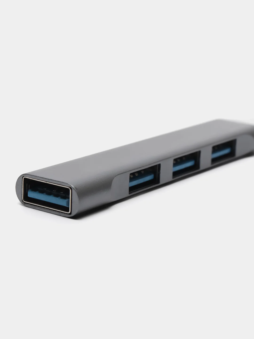 Тёмно-серый usb хаб на 4 порта, USB 3.0 и 2.0