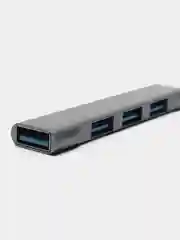 Тёмно-серый usb хаб на 4 порта, USB 3.0 и 2.0
