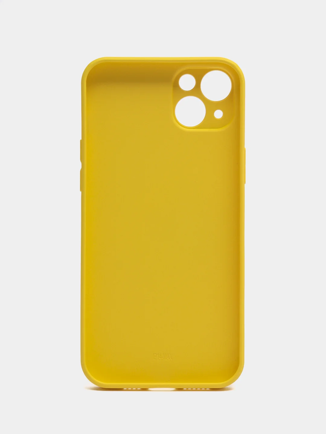 Желтый силиконовый чехол на iPhone 14, 14 Plus, 14 Pro, 14 Pro Max, со стеклянной панелью