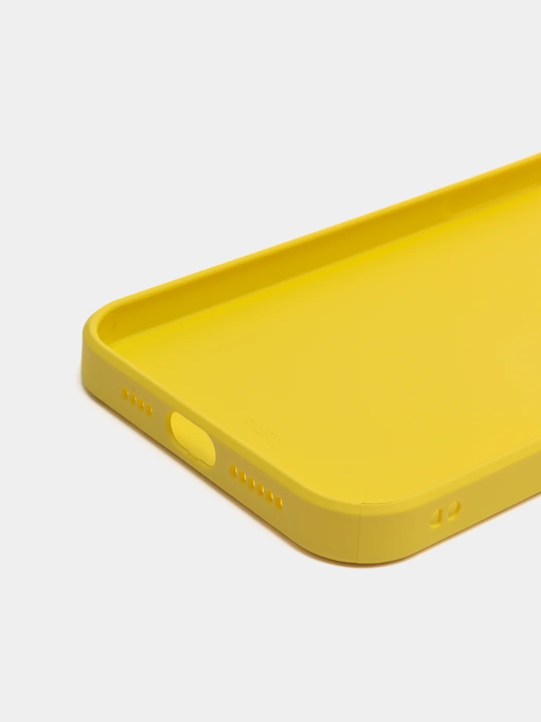 Желтый силиконовый чехол на iPhone 14, 14 Plus, 14 Pro, 14 Pro Max, со стеклянной панелью
