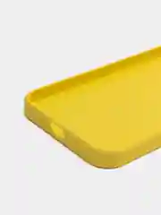 Желтый силиконовый чехол на iPhone 14, 14 Plus, 14 Pro, 14 Pro Max, со стеклянной панелью