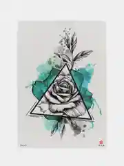 Бирюзовый переводная, временная татуировка, тату для тела/ 14,8*21 сm