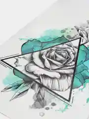 Бирюзовый переводная, временная татуировка, тату для тела/ 14,8*21 сm