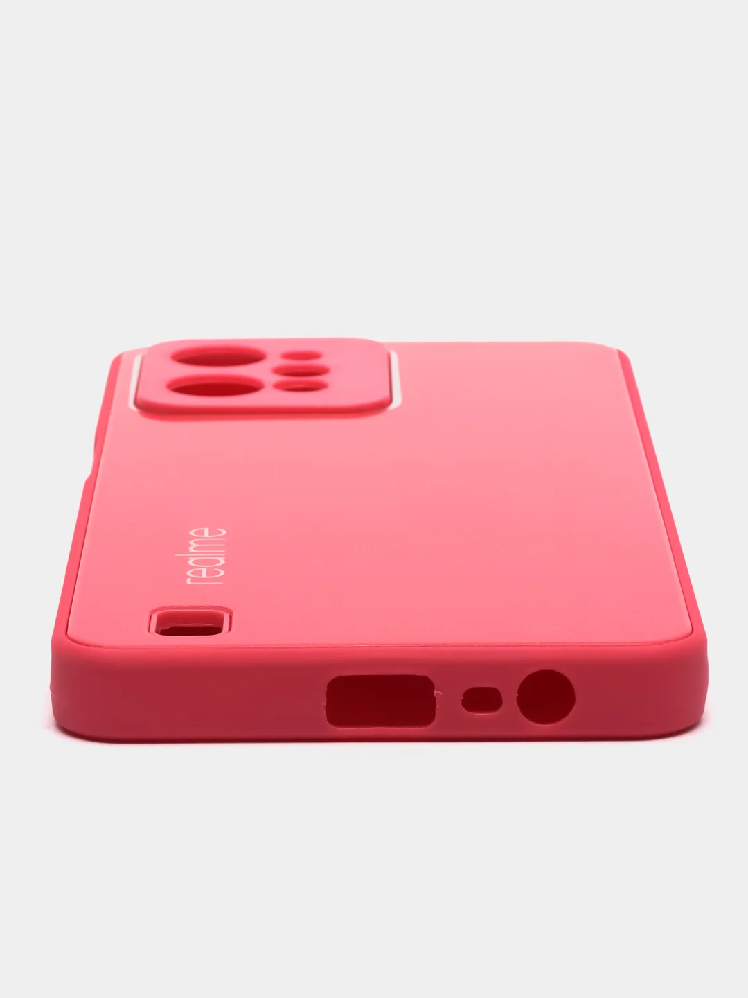Тёмно-розовый чехол для Realme C31 (Реалми С31), пластиковый, глянцевый, под стекло